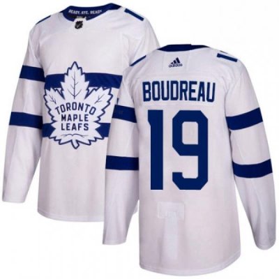 Youth Adidas Toronto Maple Leafs 19 Bruce Boudreau Authentic White 2018 Stadium Series NHL Jersey