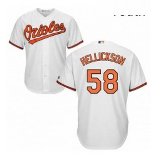 Youth Majestic Baltimore Orioles 58 Jeremy Hellickson Authentic White Home Cool Base MLB Jersey