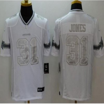 New Dallas Cowboys #31 Byron Jones White Men's Stitched NFL Limited Platinum Jersey