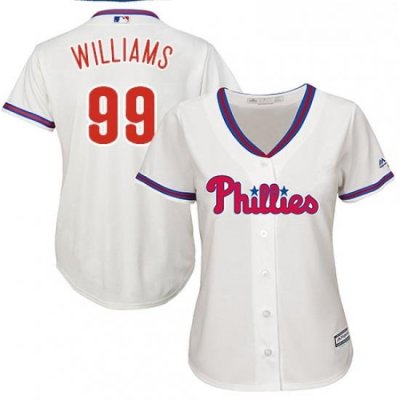 Womens Majestic Philadelphia Phillies 99 Mitch Williams Authentic Cream Alternate Cool Base MLB Jersey