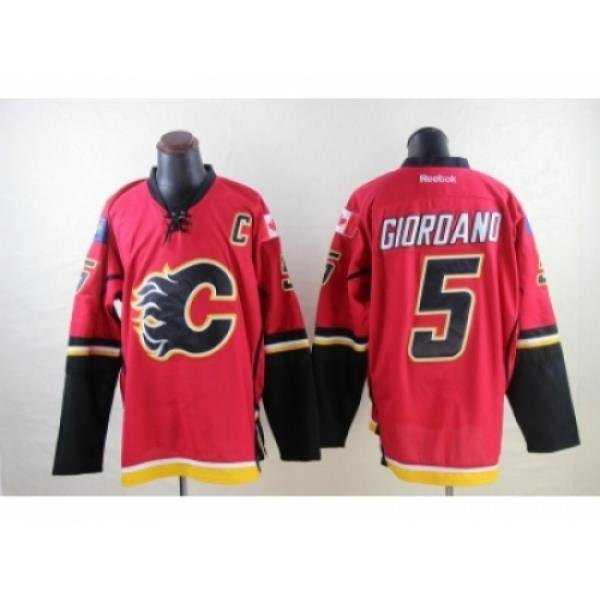 NHL Calgary Flames #5 Mark Giordano Red Stitched Jerseys