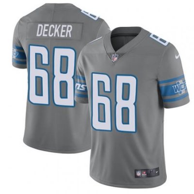 Nike Lions #68 Taylor Decker Gray Mens Stitched NFL Limited Rush Jersey