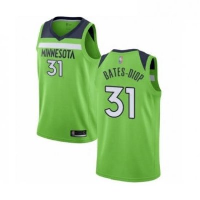 Youth Minnesota Timberwolves 31 Keita Bates Diop Swingman Green Basketball Jersey Statement Edition