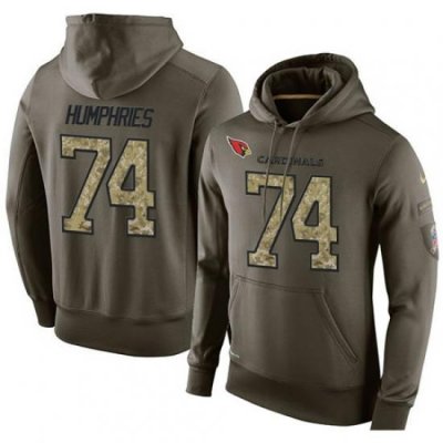 NFL Nike Arizona Cardinals 74 DJ Humphries Green Salute To Service Men Pullover Hoodie