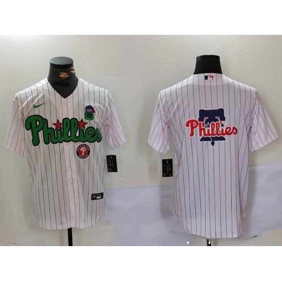 Men Philadelphia Phillies Big Logo White Stitched Jersey 1