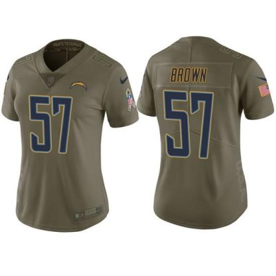 womens chargers jatavis brown olive 2017 salute to service jersey