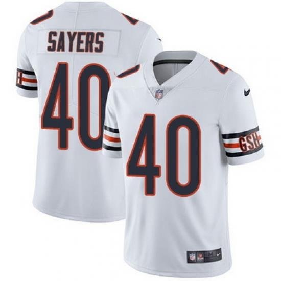 Nike Bears #40 Gale Sayers White Mens Stitched NFL Vapor Untouchable Limited Jersey