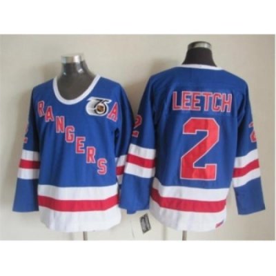 NHL New York Rangers #2 leetch blue jerseys[m&n 75th]