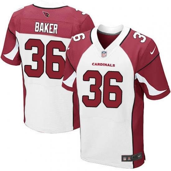 Nike Cardinals #36 Budda Baker White Mens Stitched NFL Elite Jersey