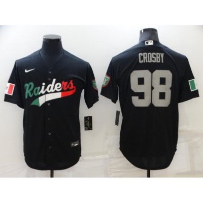 Men Las Vegas Raiders 98 Maxx Crosby Black Mexico Stitched Jerse