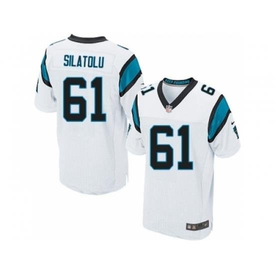 Nike Carolina Panthers 61 Amini Silatolu White Elite NFL Jersey