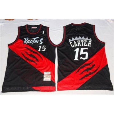 Men Toronto Raptors Vince Carter Black Red NBA Jersey