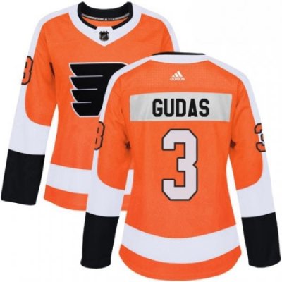 Womens Adidas Philadelphia Flyers 3 Radko Gudas Premier Orange Home NHL Jersey