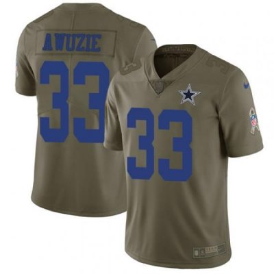 Youth Nike Cowboys #33 Chidobe Awuzie Olive Stitched NFL Limited 2017 Salute to Service Jersey