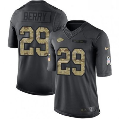 Men Nike Kansas City Chiefs 29 Eric Berry Limited Black 2016 Salute to Service NFL Jersey