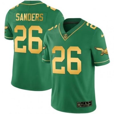 Men Philadelphia Eagles 26 Miles Sanders Green gold Vapor Untouchable Limited Stitched Football Jersey