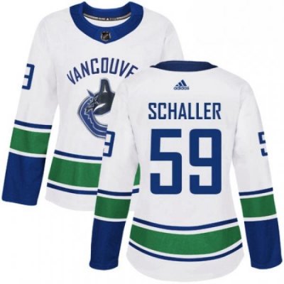 Womens Adidas Vancouver Canucks 59 Tim Schaller Authentic White Away NHL Jersey