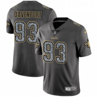 Mens Nike New Orleans Saints 93 Marcus Davenport Limited Black 2016 Salute to Service NFL Jersey