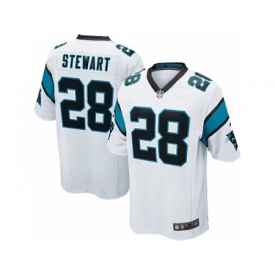 Nike Carolina Panthers 28 Jonathan SteWart White Game NFL Jersey