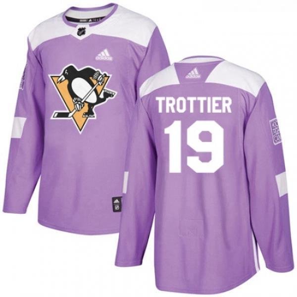 Youth Adidas Pittsburgh Penguins 19 Bryan Trottier Authentic Purple Fights Cancer Practice NHL Jersey