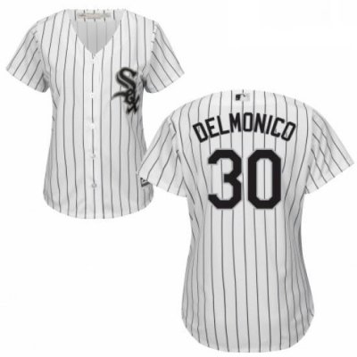 Womens Majestic Chicago White Sox 30 Nicky Delmonico Authentic White Home Cool Base MLB Jersey