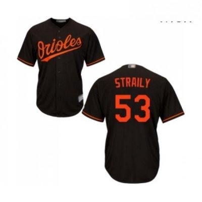 Mens Baltimore Orioles 53 Dan Straily Replica Black Alternate Cool Base Baseball Jersey