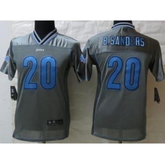 Youth Nike Detroit Lions 20 B.sanders Grey Vapor Elite NFL Jerseys