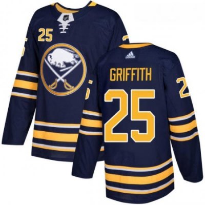 Youth Adidas Buffalo Sabres 25 Seth Griffith Authentic Navy Blue Home NHL Jersey