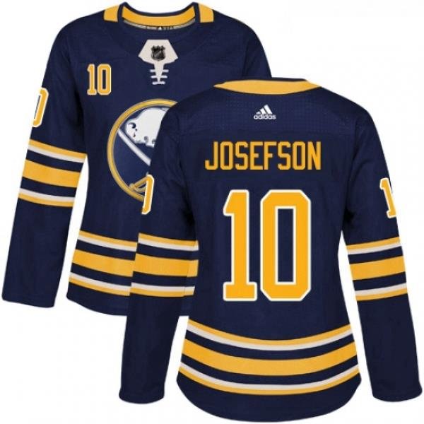 Womens Adidas Buffalo Sabres 10 Jacob Josefson Authentic Navy Blue Home NHL Jersey