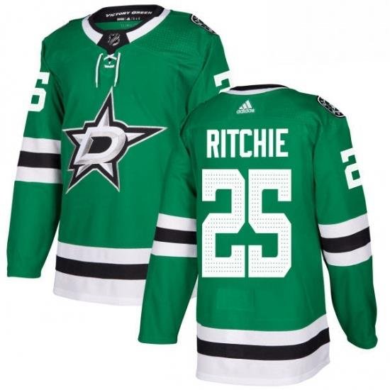 Mens Adidas Dallas Stars 25 Brett Ritchie Authentic Green Home NHL Jersey