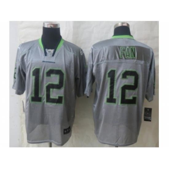 Nike Seattle Seahawks 12 Fan Grey Elite Lights Out NFL Jersey