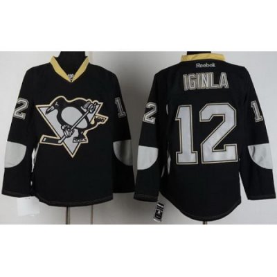 Pittsburgh Penguins 12 Jarome Iginla Black ICE Fashion NHL Jerseys