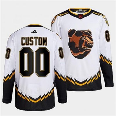 Men Women Youth Boston Bruins Custom White 2022 Reverse Retro Stitched Jersey