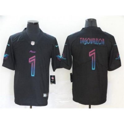 Nike Dolphins 1 Tua Tagovailoa Black City Edition Vapor Untouchable Limited Jersey