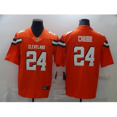 Men Nike Cleveland Browns 24 Nick Chubb Orange Vapor Untouchable Limited Jersey