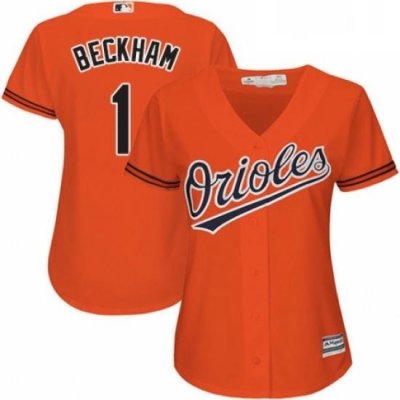 Womens Majestic Baltimore Orioles 1 Tim Beckham Authentic Orange Alternate Cool Base MLB Jersey