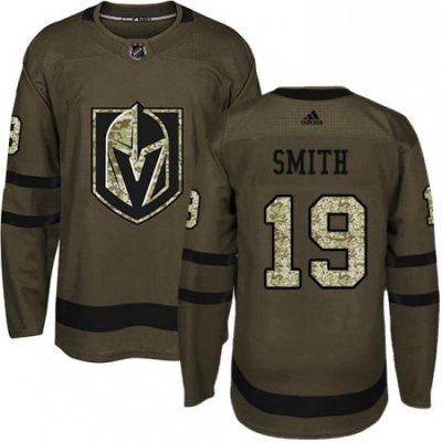 Mens Adidas Vegas Golden Knights 19 Reilly Smith Authentic Green Salute to Service NHL Jersey