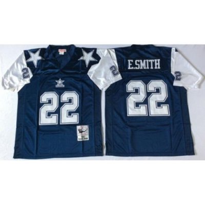 CoWboys 22 E Smith Blue ThroWback Jersey