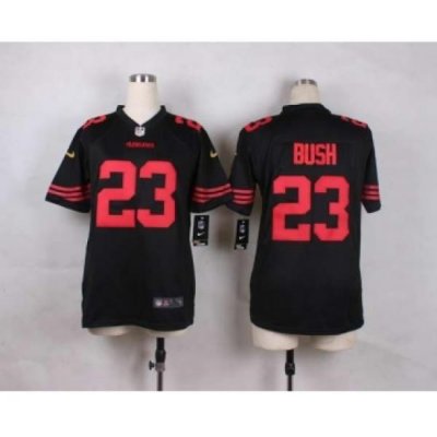 nike women nfl jerseys san francisco 49ers 23 bush black[nike][bush]