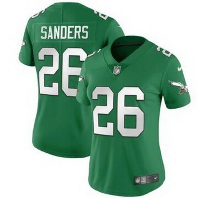 Women Philadelphia Eagles 26 Miles Sanders Green Vapor Untouchable Limited Stitched Football Jersey