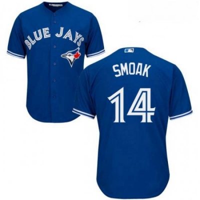 Youth Majestic Toronto Blue Jays 14 Justin Smoak Replica Blue Alternate MLB Jersey