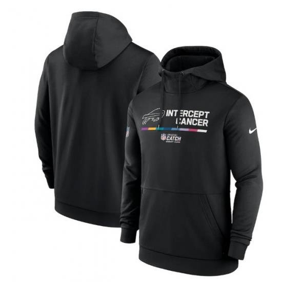 Men Buffalo Bills 2022 Black Crucial Catch Therma Performance Pullover Hoodie