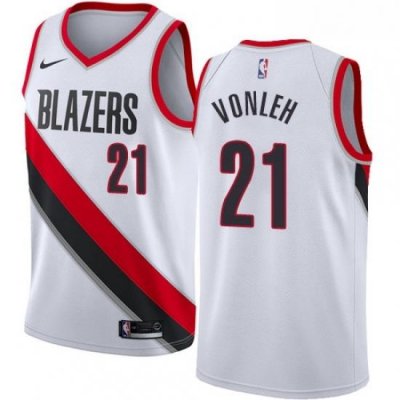 Youth Nike Portland Trail Blazers 21 Noah Vonleh Swingman White Home NBA Jersey Association Edition