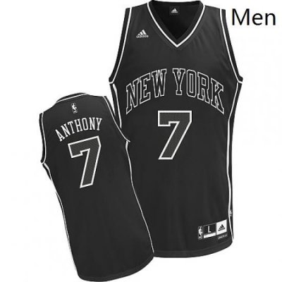 Mens Adidas New York Knicks 7 Carmelo Anthony Swingman Black Shadow NBA Jersey