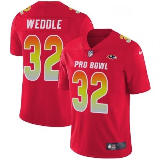 Mens Nike Baltimore Ravens 32 Eric Weddle Limited Red 2018 Pro Bowl NFL Jersey