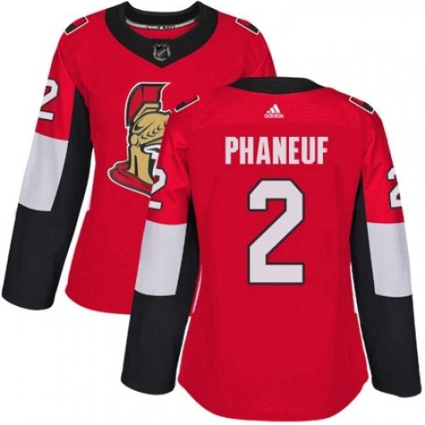 Womens Adidas Ottawa Senators 2 Dion Phaneuf Authentic Red Home NHL Jersey