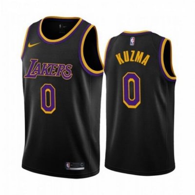 Men Los Angeles Lakers 0 Kyle Kuzma Black NBA Swingman 2020 21 Earned Edition Jersey