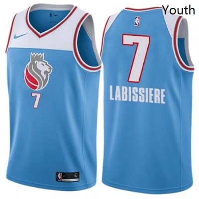 Youth Nike Sacramento Kings 7 Skal Labissiere Swingman Blue NBA Jersey City Edition