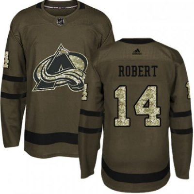 Youth Adidas Colorado Avalanche 14 Rene Robert Premier Green Salute to Service NHL Jersey