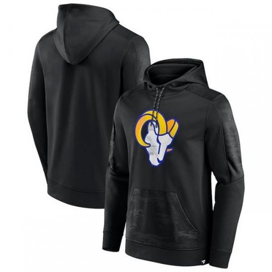 Men Los Angeles Rams Black On The Ball Pullover Hoodie